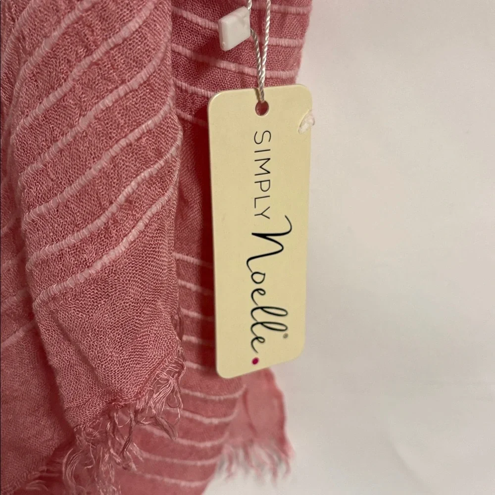 Simply Noelle Resortwear Blush Pink Striped Wrap Scarf/Sarong